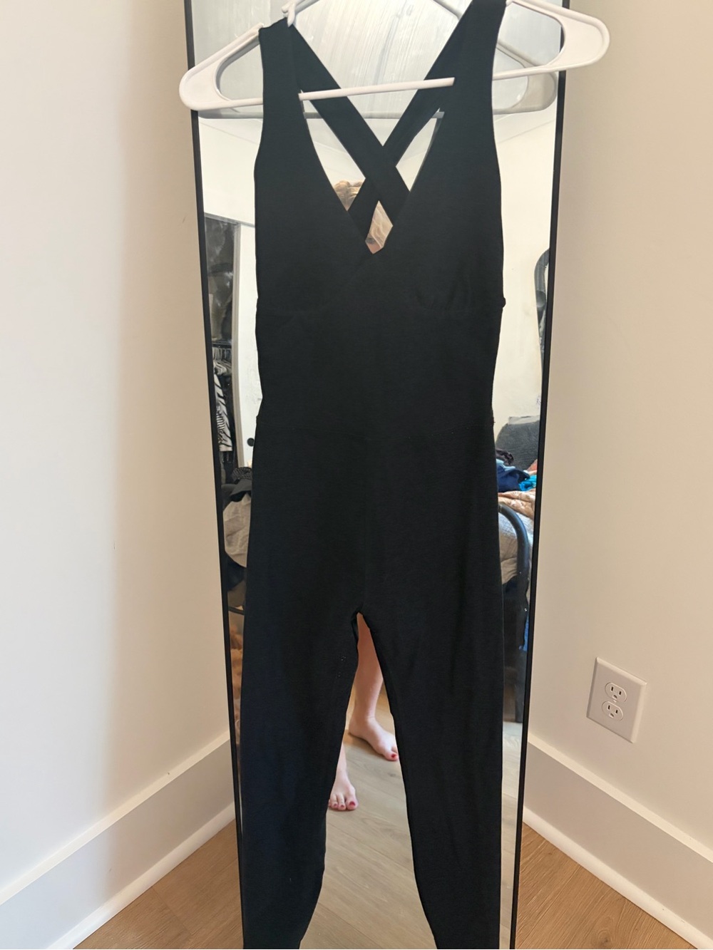 Beyond Yoga Black Cross-Back Jumpsuit